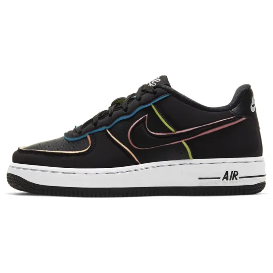 Nike Air Force 1 Low Black Pink Barely Volt GS