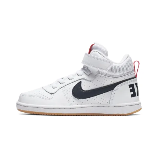Nike Court Vision Mid Mid-Top Kids' Skateboarding Shoes White Black Children Aged 3-7 Years Old