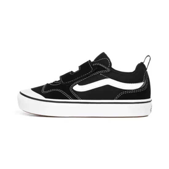 Vans Old Skool V Low-Top Kids' Skateboarding Shoes Black White Children Aged 3-7 Years Old