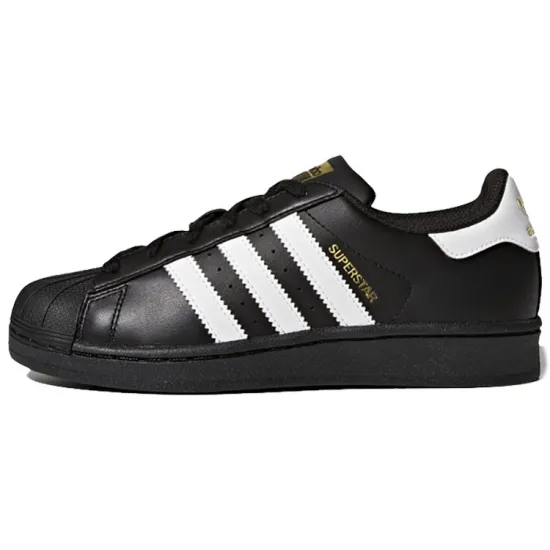Adidas Originals Superstar Foundation Cushioning, Wear Resistant Low Top Kids' Skateboarding Shoes Black Teenagers