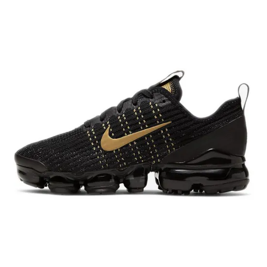 Nike Air VaporMax Flyknit 3 Black Metallic Gold GS