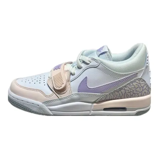Jordan Legacy 312 Cushioning Wear-Resistant Mid-Top Children's Basketball Shoes Pink Purple Teenagers