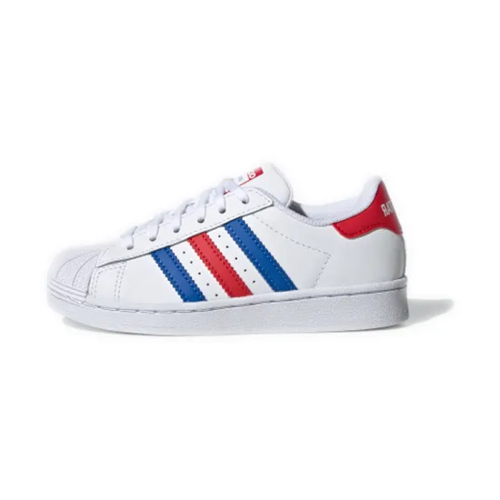 Adidas Originals Slip Resistant Low Top Kids' Skateboarding Shoes White Blue Red Children Aged 3 7 Years Old