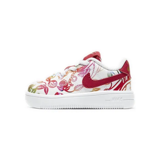 Nike Air Force 1 18 Low Top Skateboard Shoes White Red Infant And Toddler