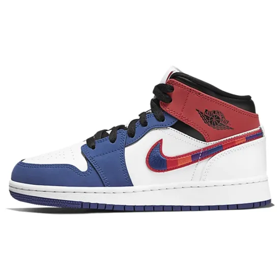 Jordan 1 Mid Rush Blue University Red GS