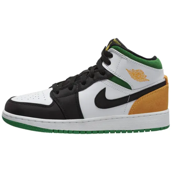 Jordan 1 Mid SE White Laser Orange Lucky Green GS