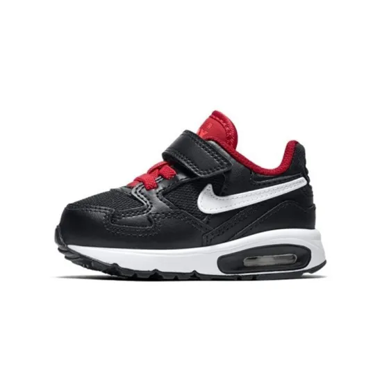 Nike Air Max ST Cushioning Low Top Running Shoes Black Red Infant And Toddler