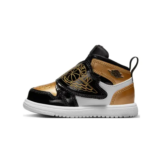 Jordan Sky Jordan 1 Mid Black Metallic Gold White TD