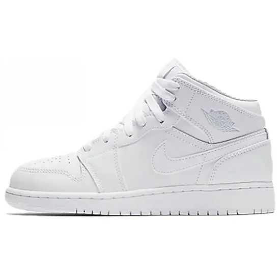 Jordan 1 Mid White Pure Platinum 2018 GS