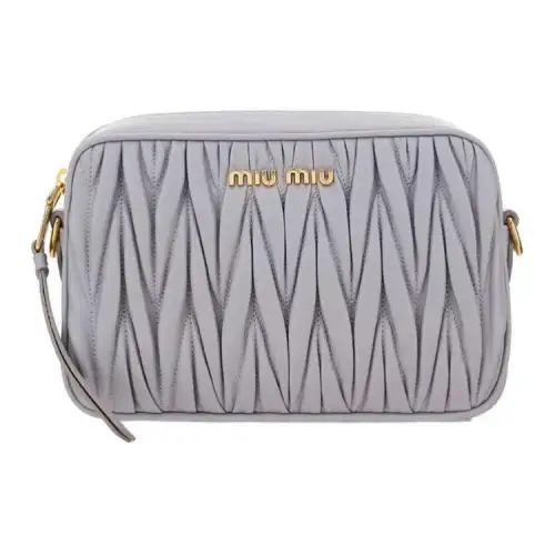 MIU MIU Nappa Leather Crossbody Bag, Shoulder Bag Women's Gray