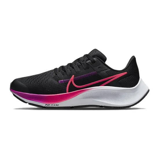 Nike Pegasus 38 Slip Resistant Cushioning Abrasion Resistant Low Top Running Shoes Black Purple Kids'