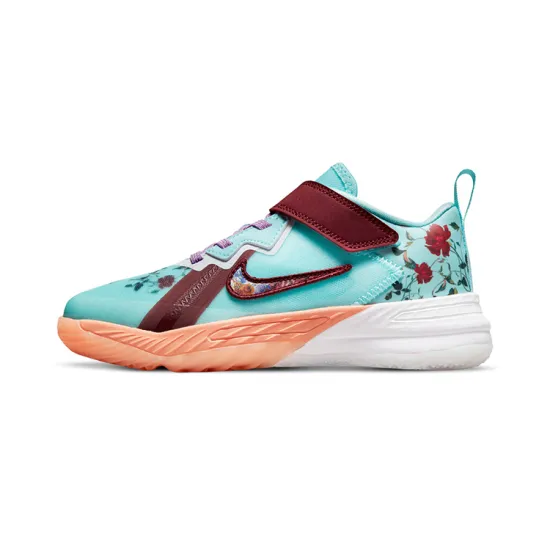 Nike Lebron 18 Low 'Floral' James 18 Low Top Performance Basketball Shoes Blue Red Children Aged 3 7 Years Old