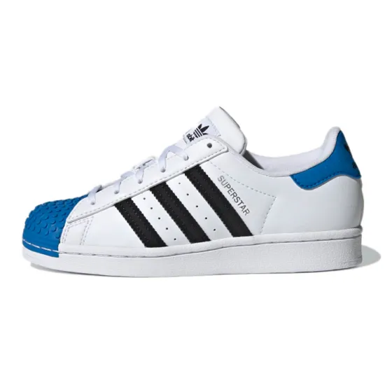 LEGO x Adidas Originals Superstar Series 360 J Low-Top Skateboard Shoes White Black Blue Teenagers