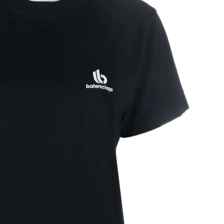 Женская футболка Balenciaga Logo T (черная) — фото 6