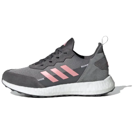 Adidas Rapida S&L J Low-Top Kids' Running Shoes Gray Pink Teenagers