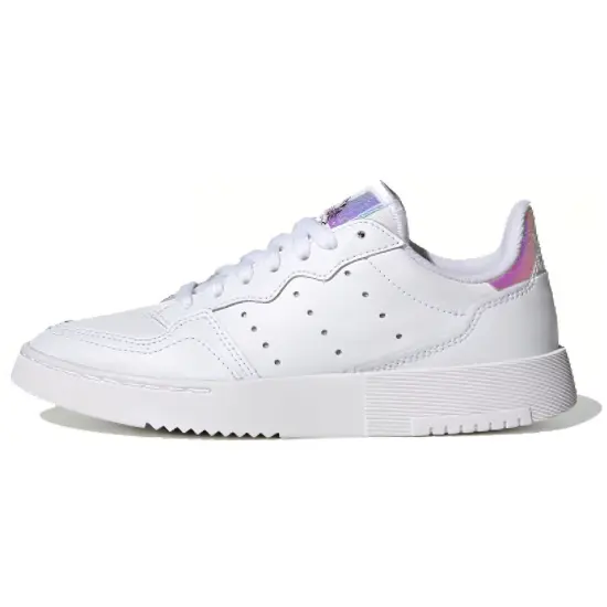 Adidas Originals Super Court J Slip Resistant Low Top Kids' Skateboarding Shoes White Purple Pink Teenagers