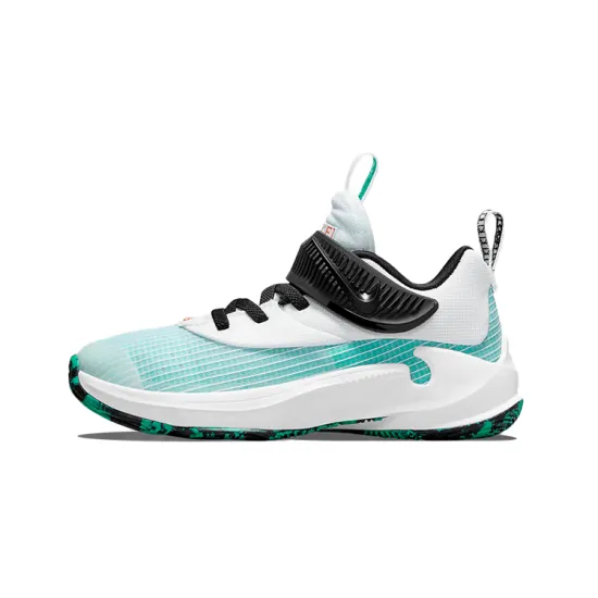 Nike Freak 3 Alphabet Brother Low Top Performance Basketball Shoes White Emerald Green Children Aged 3 7 Years Old