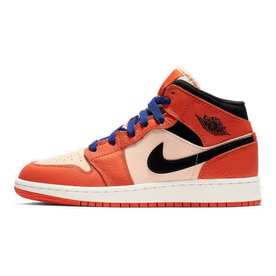 Jordan 1 Mid Team Orange Black GS