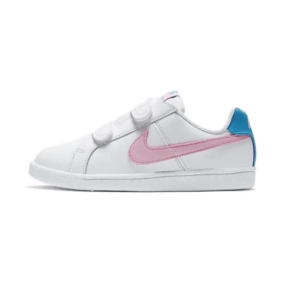 Nike Court Royale Low Top Skateboard Shoes White Blue Pink Children Aged 3 7 Years Old