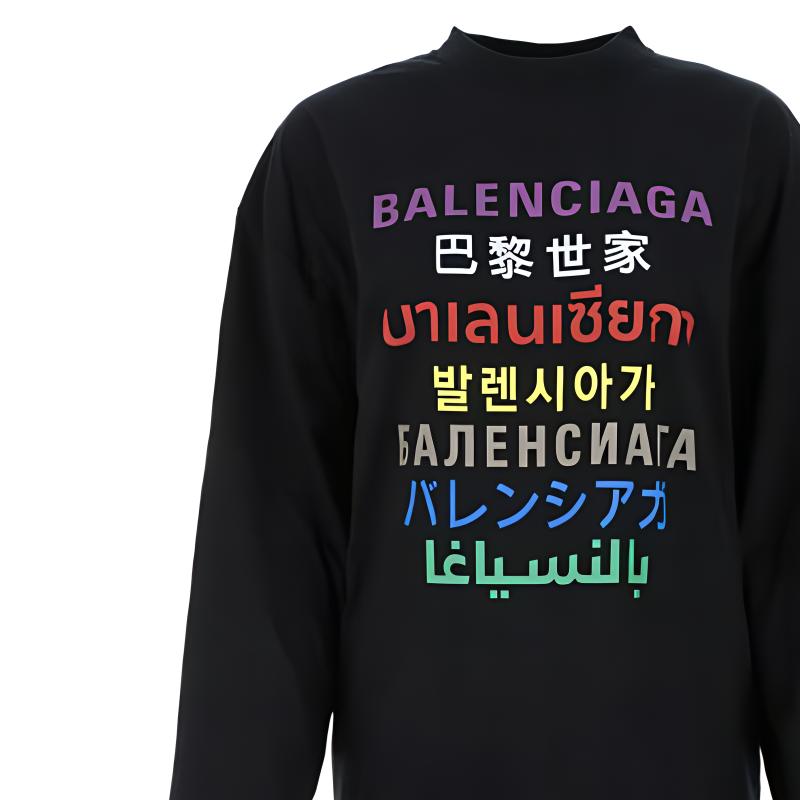 Женская футболка Balenciaga SS21 LogoT (черная) — фото 6