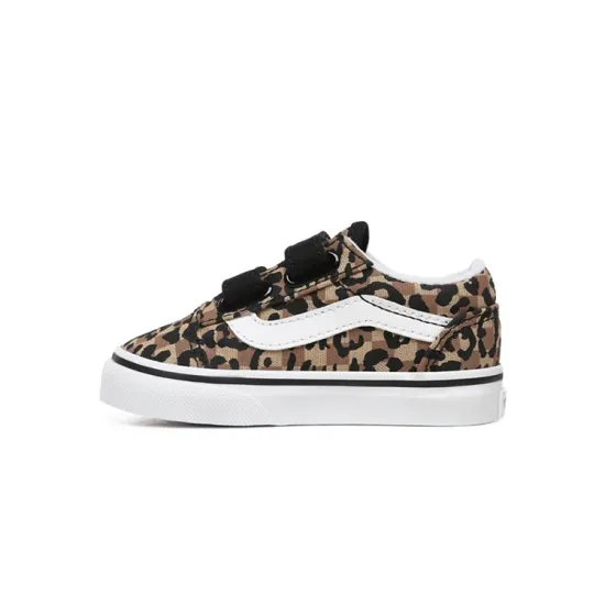 Baby Vans Old Skool Anaheim Checkerboard V Non-slip Lightweight Low-Top Skateboard Shoes Leopard Print