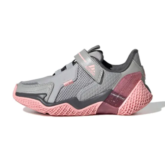 Adidas 4Uture Rnr El K Support Shock Absorption Low-Top Kids' Running Shoes Gray Pink Kids'