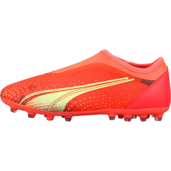 PUMA MATCH Ultra LL Jr Mg Artificial Ground Slip-Resistant Cushioning Low-Top Kids' Soccer Shoes Red Yellow Black Kids'