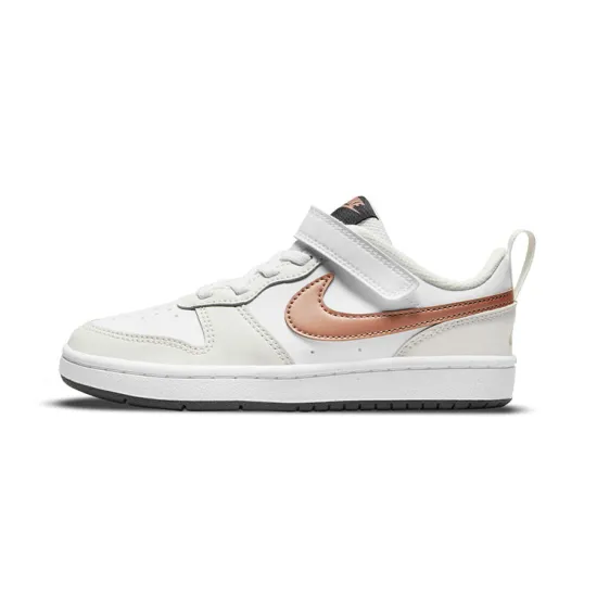 Nike Court Borough Low 2 White Metallic Bronze PS