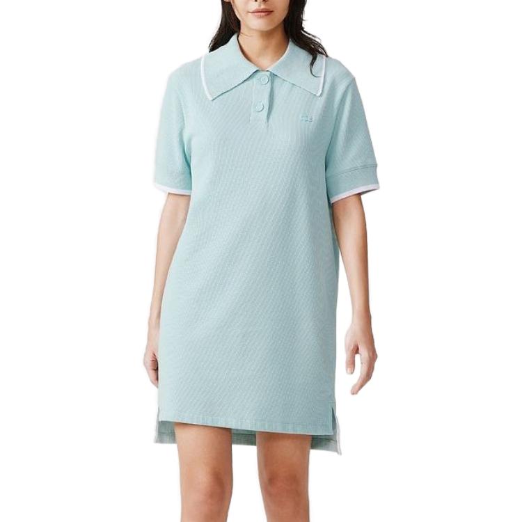 Женское платье LACOSTE Waffle Polo (синее) — фото 5