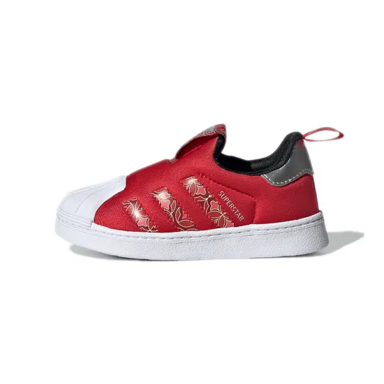 Adidas Originals SUPERSTAR 360 Anti-Slip Wear-Resistant Low-Top Skateboard Shoes Red White Infant And Toddler