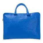 Bottega Veneta Woven Cow Leather Briefcase, Handbag Regular Men's Blue