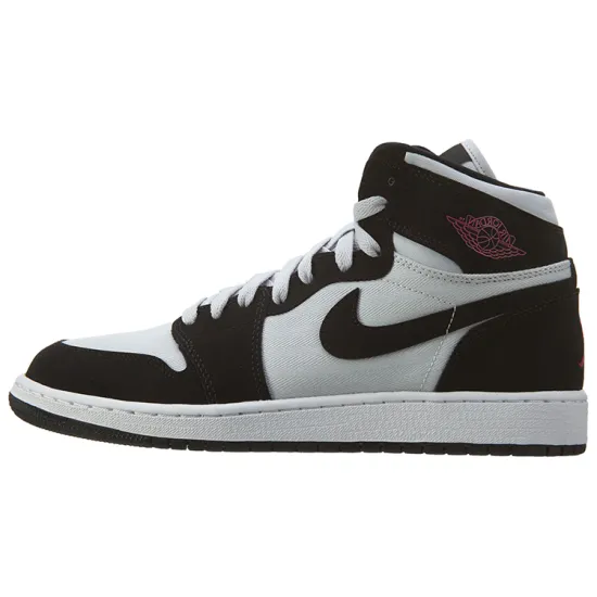 Jordan 1 Retro High GS Pure Platinum Black Pink