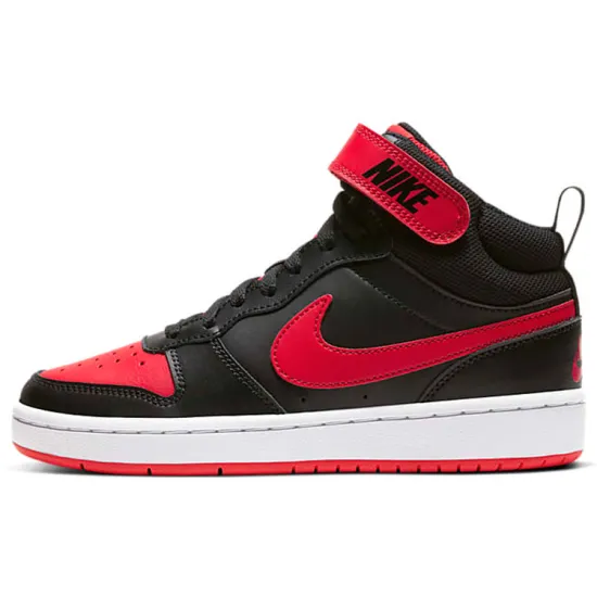 Nike Court Borough Mid 2 Black University Red GS