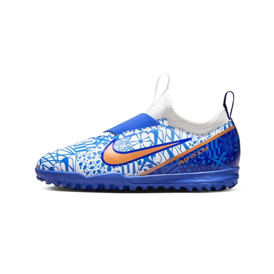 Nike Slip Resistant Cushioning Abrasion Resistant Low Top Kids' Soccer Shoes Blue White Kids'