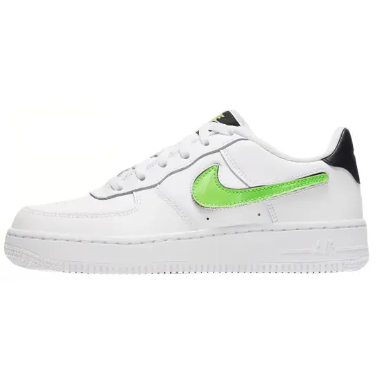 Nike Air Force 1 Low Removable Swoosh White Green Strike GS