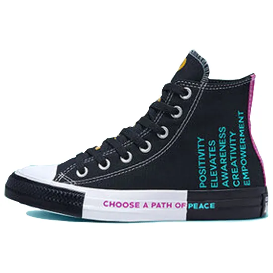 Converse Chuck Taylor All Star Hi Seek Peace Black Magenta GS