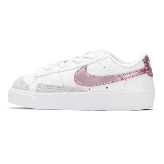 Nike Blazer 77 Wear-Resistant Lightweight And Balanced Low-Top Skateboard Shoes White Purple Infant And Toddler