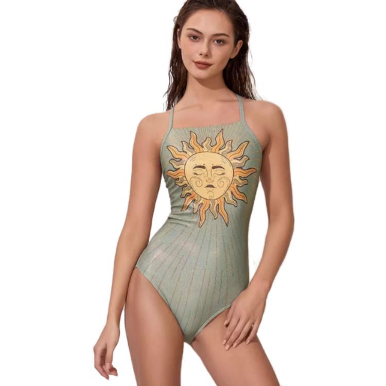 Atlantic Beach One Piece Swimsuits Women’s Sunflower Triangle One Piece Swimsuit