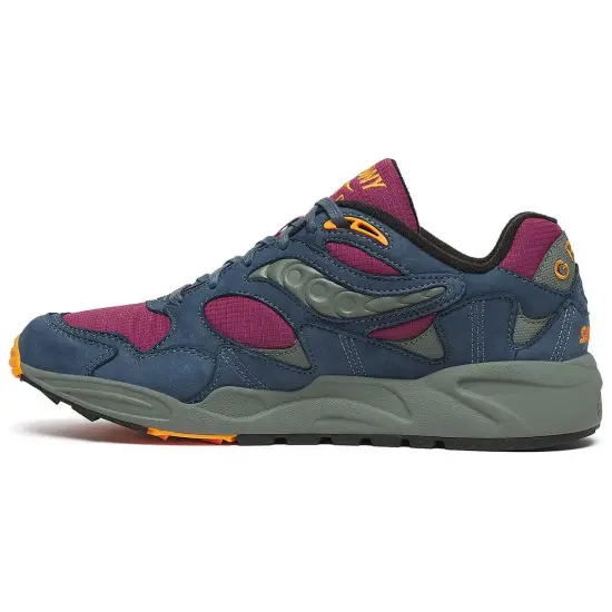 Saucony Grid Shadow 2 Running Shoes Unisex Low-Top Purple Gray