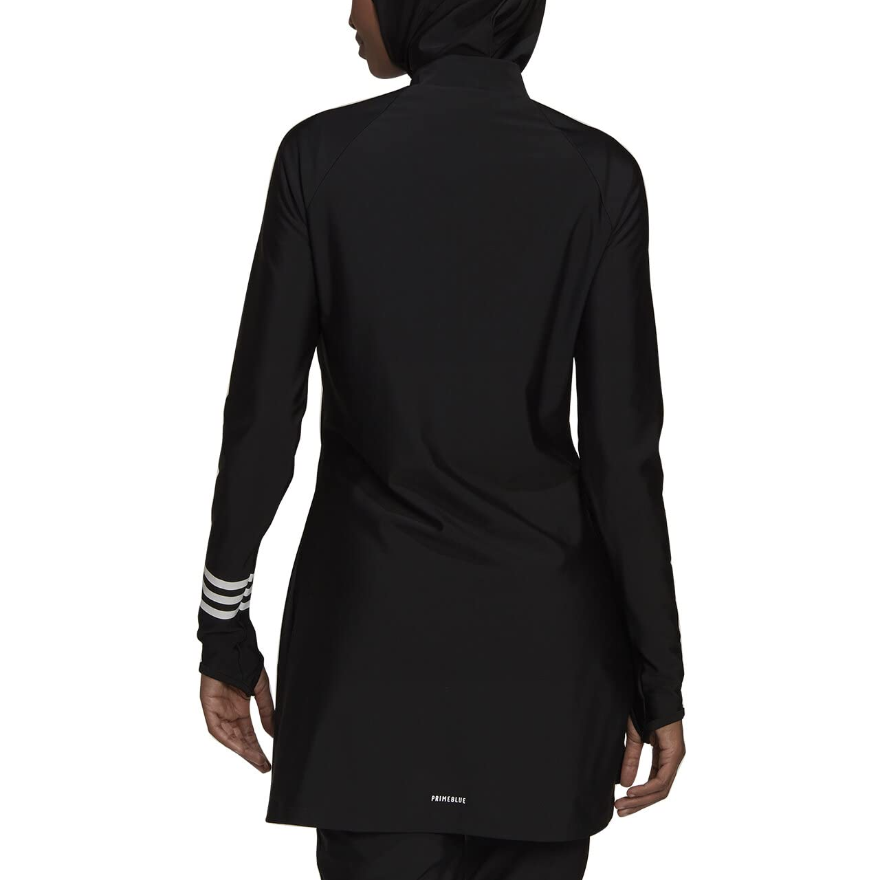 Adidas Women’s Standard 3 stripes Long Sleeve Swim Top Black