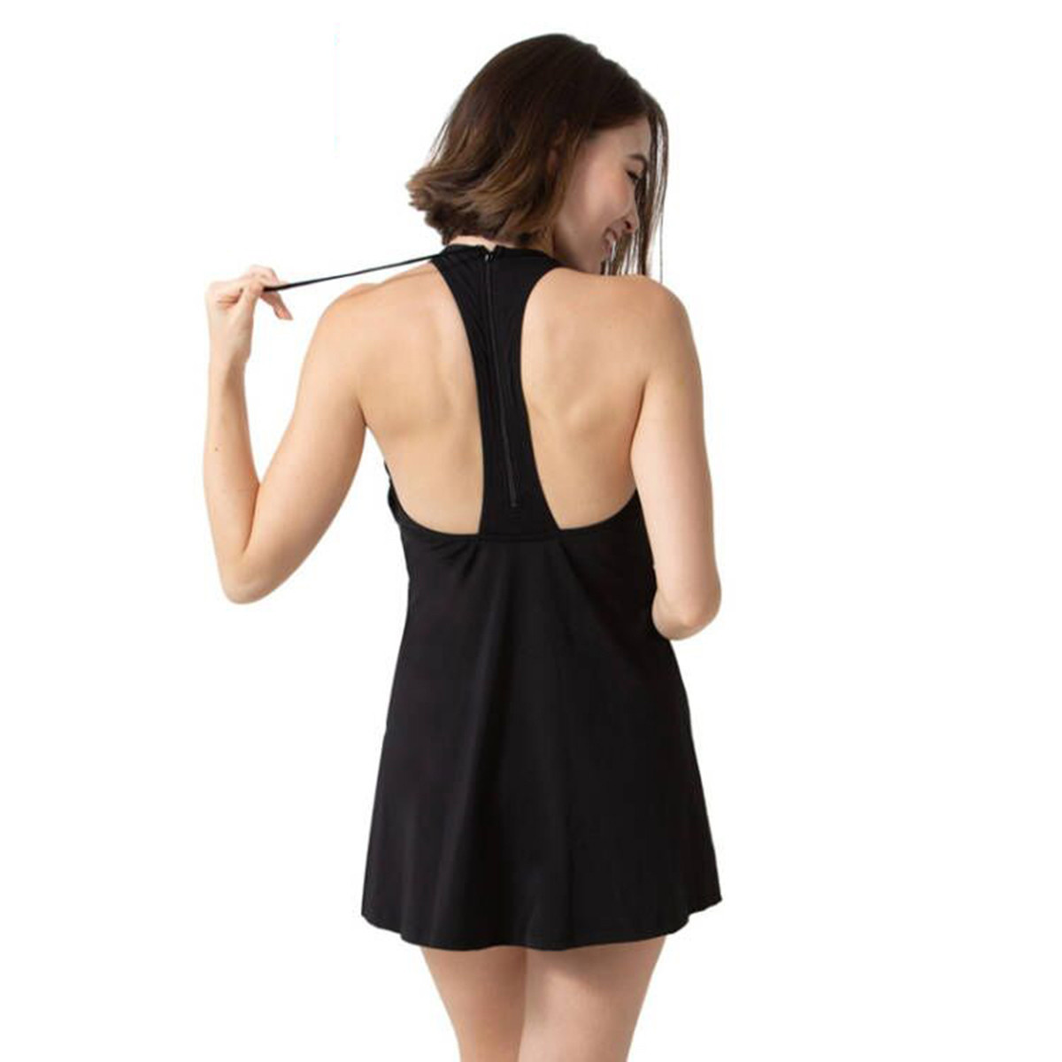 Speedo One Piece Swimsuits Women’s Black Skirt One Piece Swimsuit