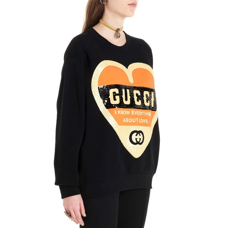 Женская толстовка Gucci (черная) — фото 5