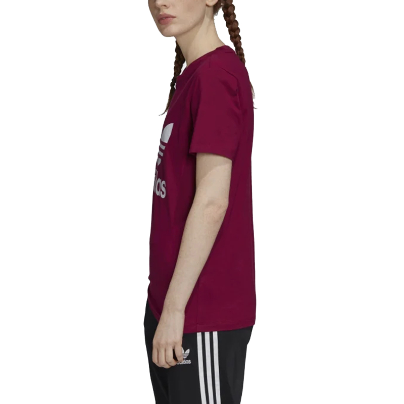 Женская футболка adidas originals Trefoil Tee (малиновый) — фото 3