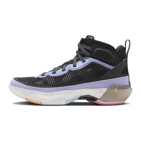 Jordan Air Jordan 37 'Dongdan' East Single GS High Top Children's Basketball Shoes Black Purple Grade School