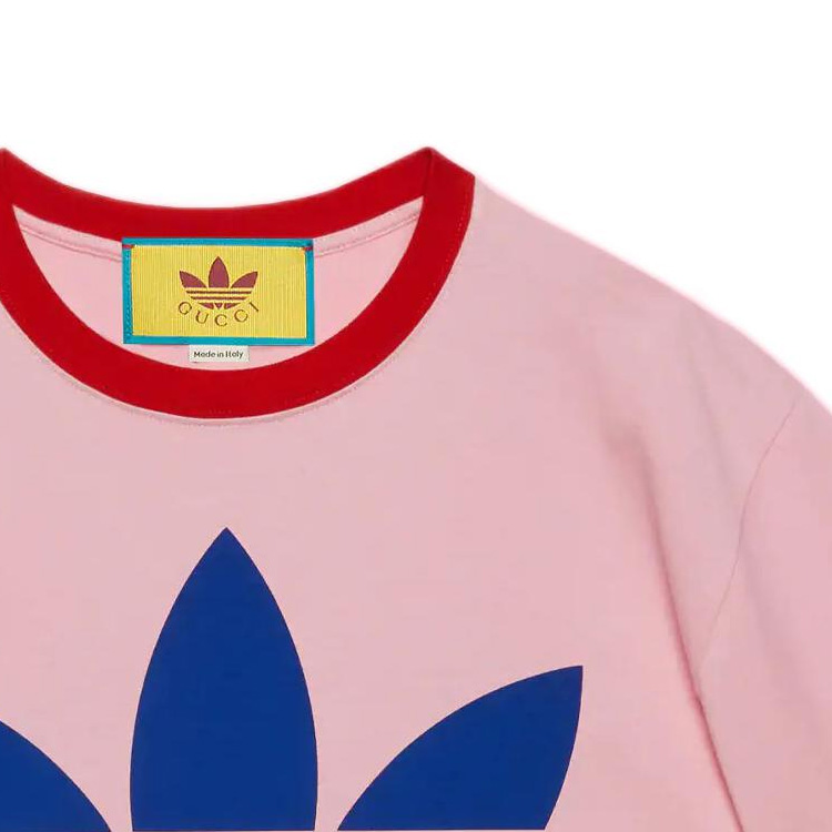 Женская футболка Gucci x adidas originals (розовая) — фото 5