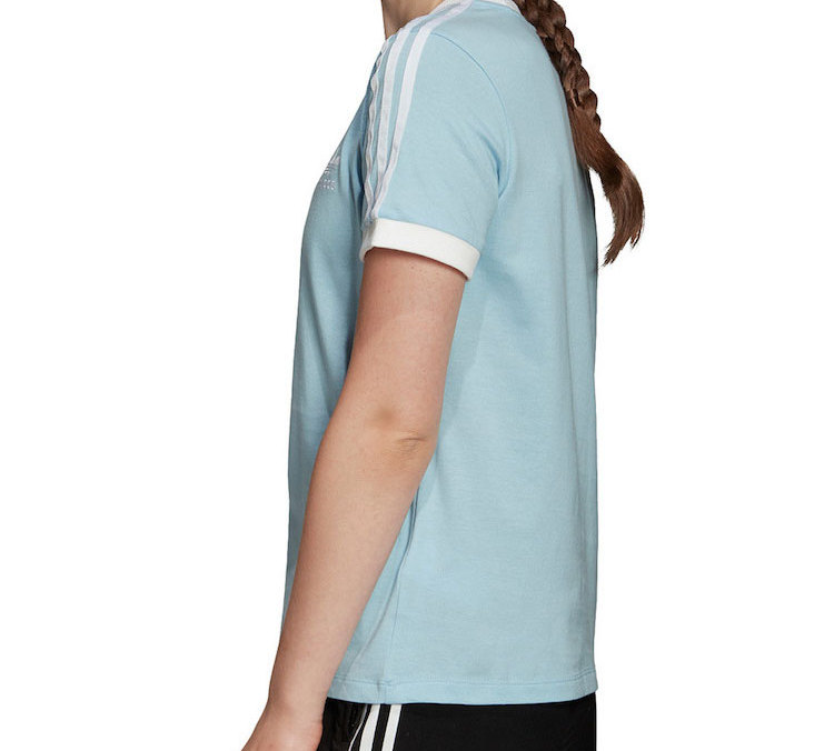 Женская футболка adidas originals 3 STR TEE (синий) — фото 5