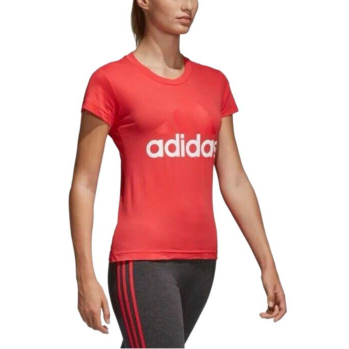 Женская футболка adidas logoT (розовый) — фото 5
