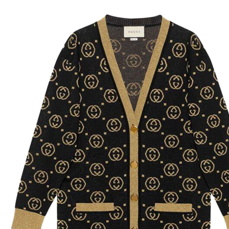 Женская куртка Gucci вязаная (черная) — фото 2