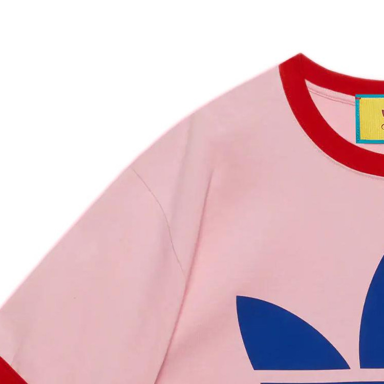 Женская футболка Gucci x adidas originals (розовая) — фото 6