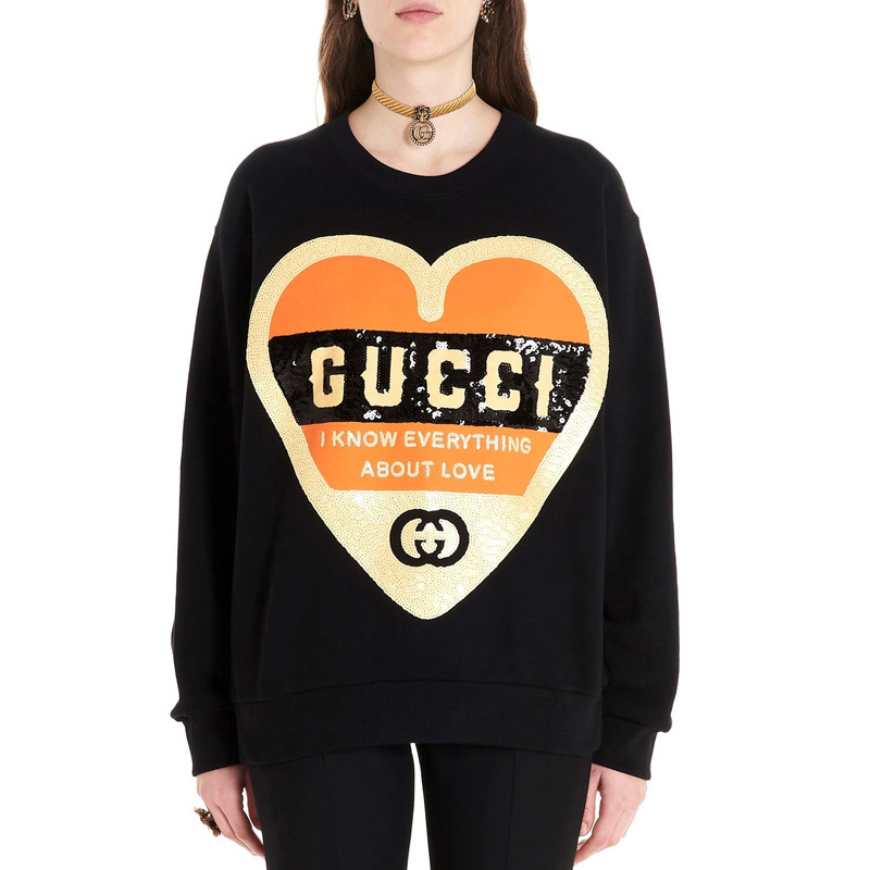 Женская толстовка Gucci (черная) — фото 3